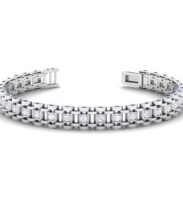 Mens Round Prong Set Diamond Bracelet