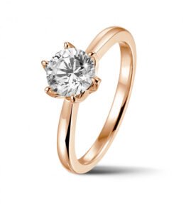 Iconic 0.5 carat solitaire ring in white gold with round diamond